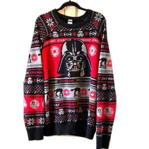 Star Wars Darth Vader Red & Black Holiday Sweater - Size XL